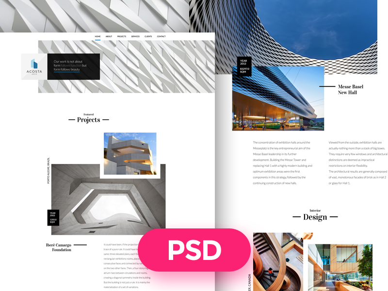 Acosta Arch free psd template preview